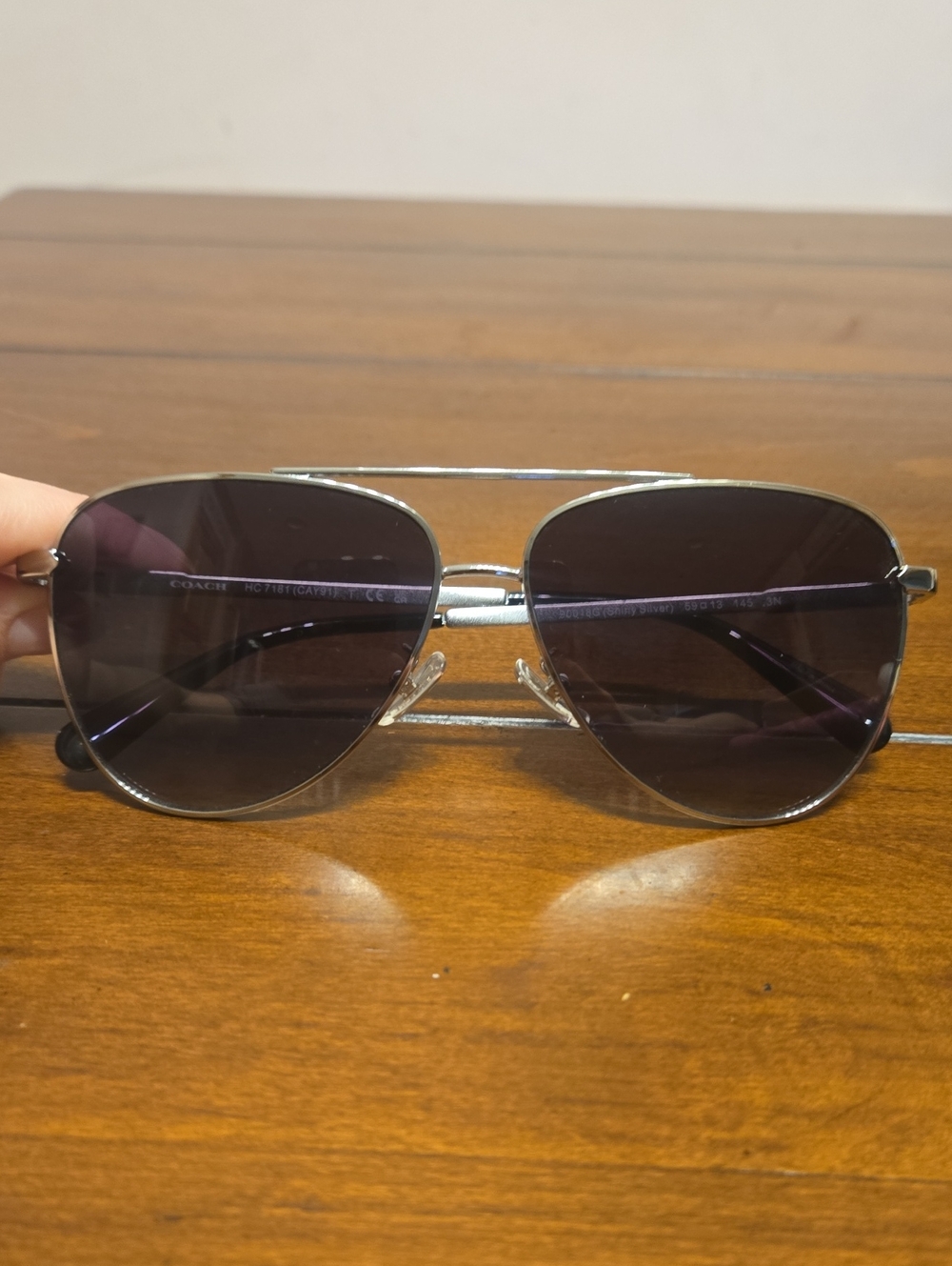 Coach Men's Hardware Metal Pilot Sunglasses